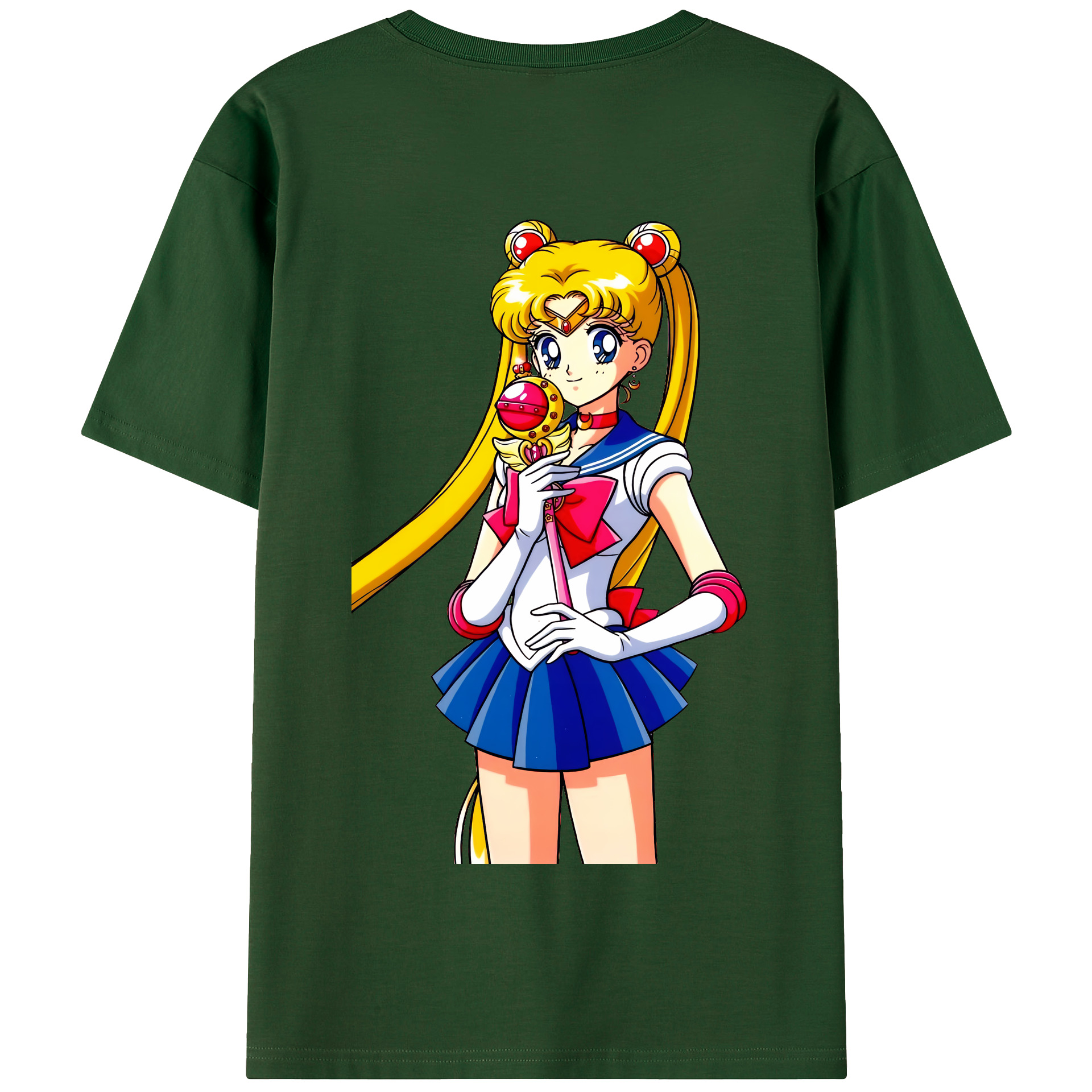 （画像用） 美少女戦士セーラームーン 月野 うさぎ つきの うさぎ Sailor Moon Tsukino Usagi 綿100％半袖Tシャツ（背面プリント）